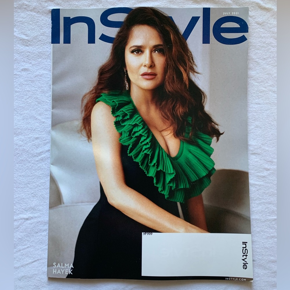 Instyle Salma Hayek “Portrait of a Foxy Lady” July 2021 Magazine